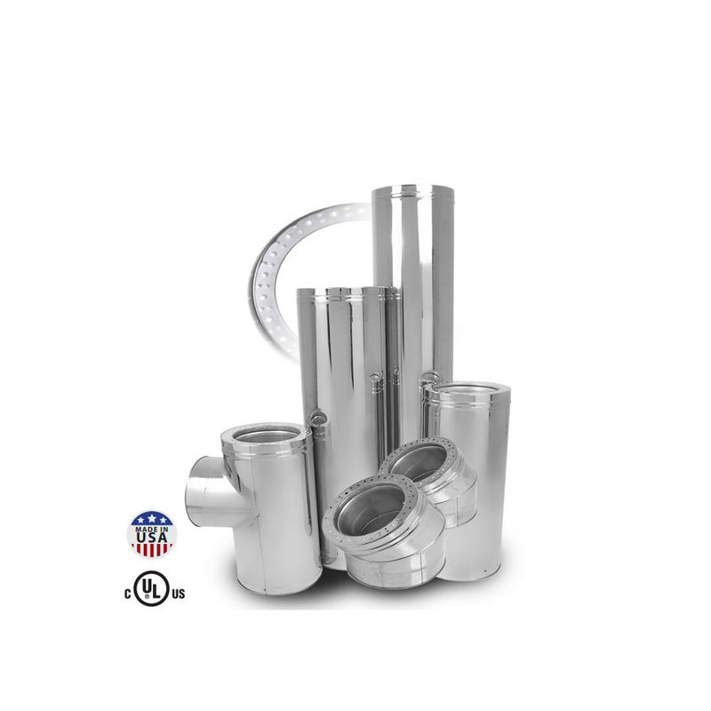 Olympia Chimney & Venting 7" x 48" Ventis Class-A All Fuel 316L Inner/430 Outer Chimney Pipe - VA316-0748