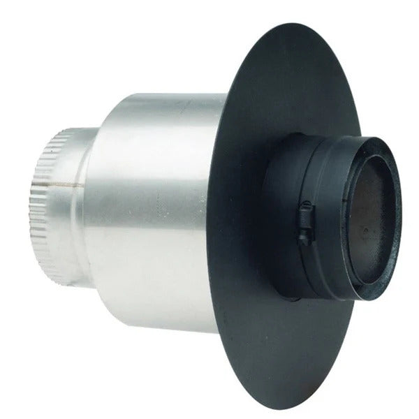 Olympia Chimney & Venting 3" x 4" Ventis PelletVent Pipe 304L Galvanized Inner/Black Outer 6"