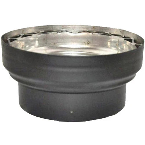 Olympia Chimney & Venting 6" - 8" Ventis Double-Wall Black Stove Pipe 430 Inner/Satin Coat Steel Outer Increaser - VDB68
