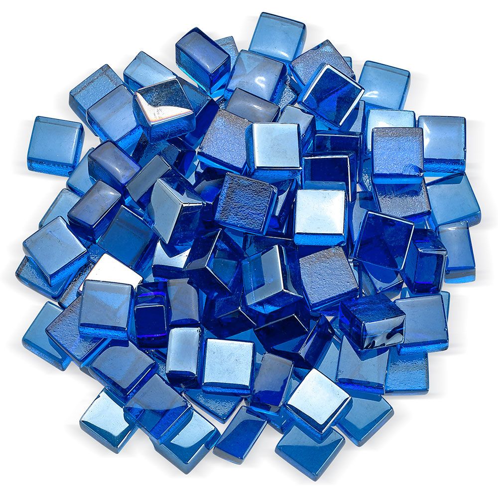 1/2" Pacific Blue Luster 2.0 Fire Glass, 10 lb. in Jar
