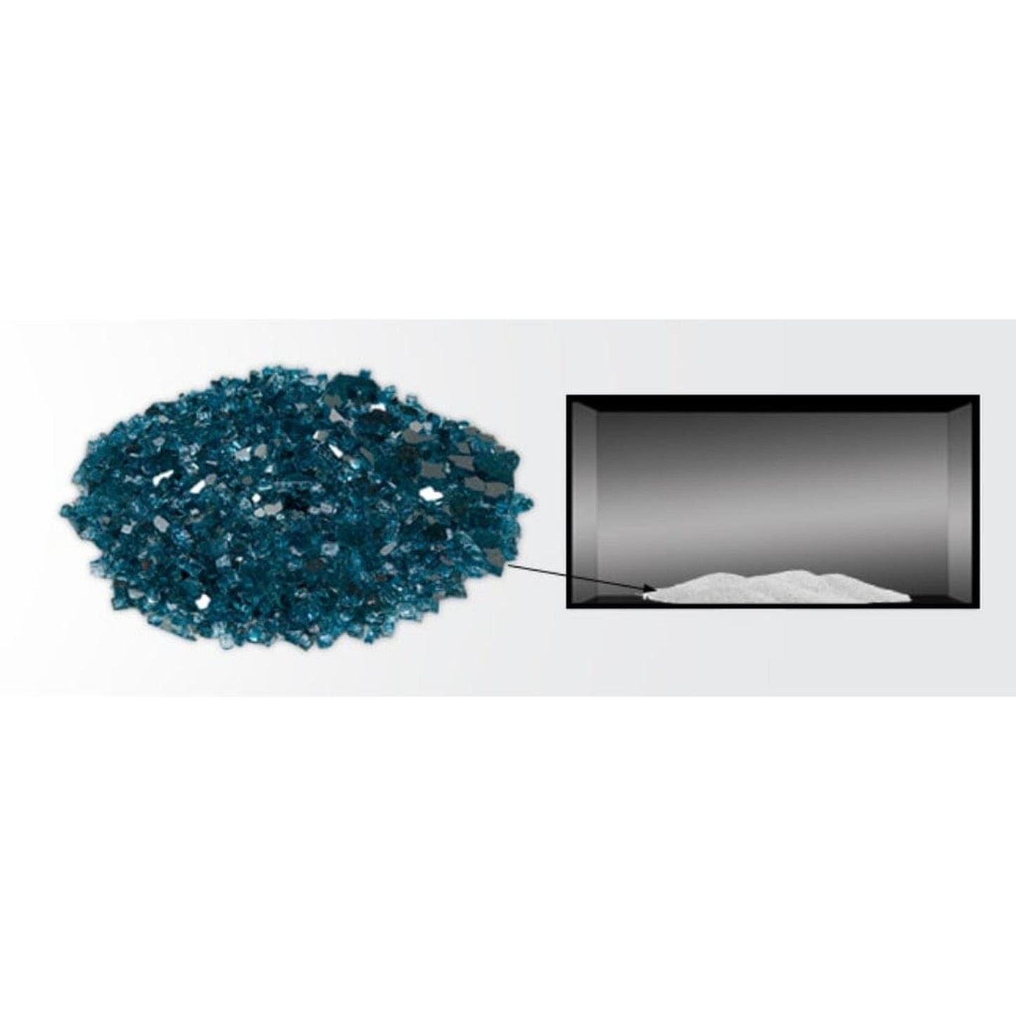 3 Lbs. Sapphire Reflective Crushed Fire Glass Media