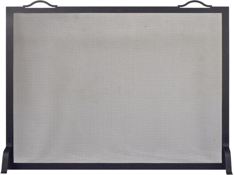44" x 34" Textured Black Rectangular Fireplace Screen