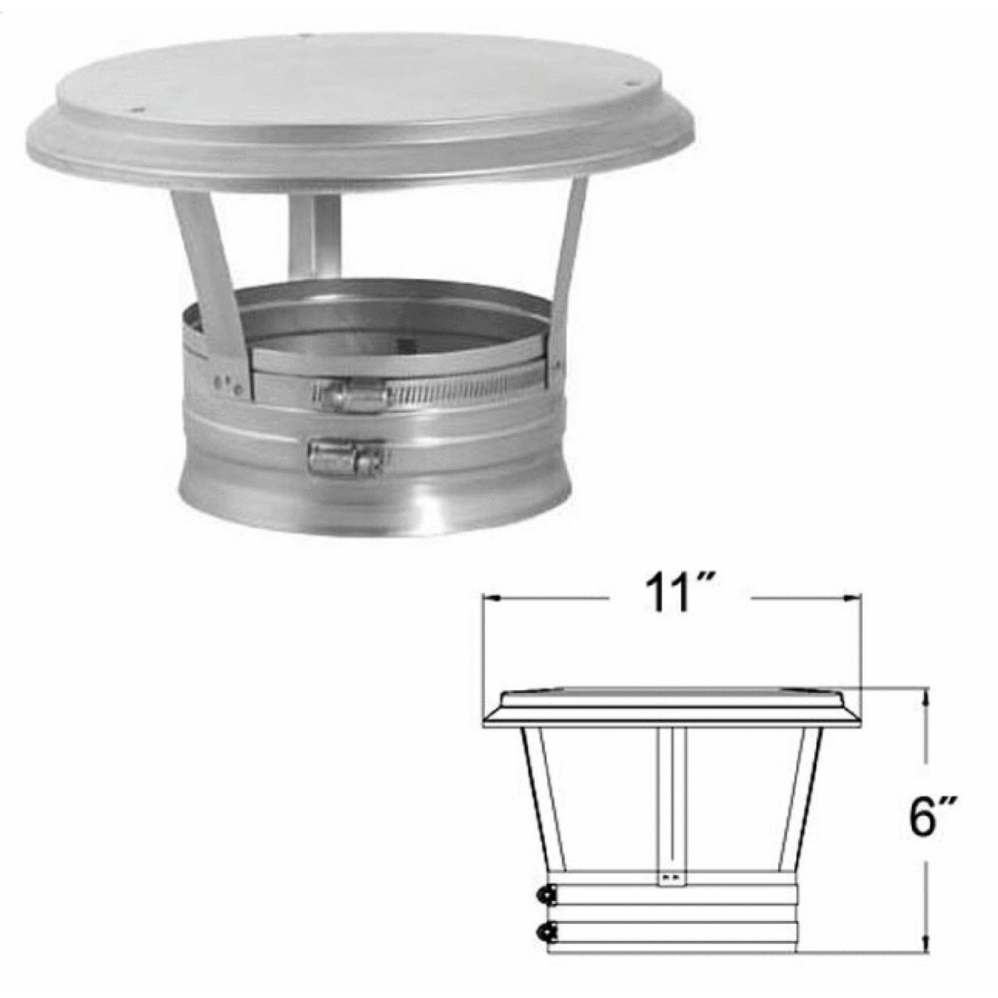 6" DuraFlexSS Vertical Cap