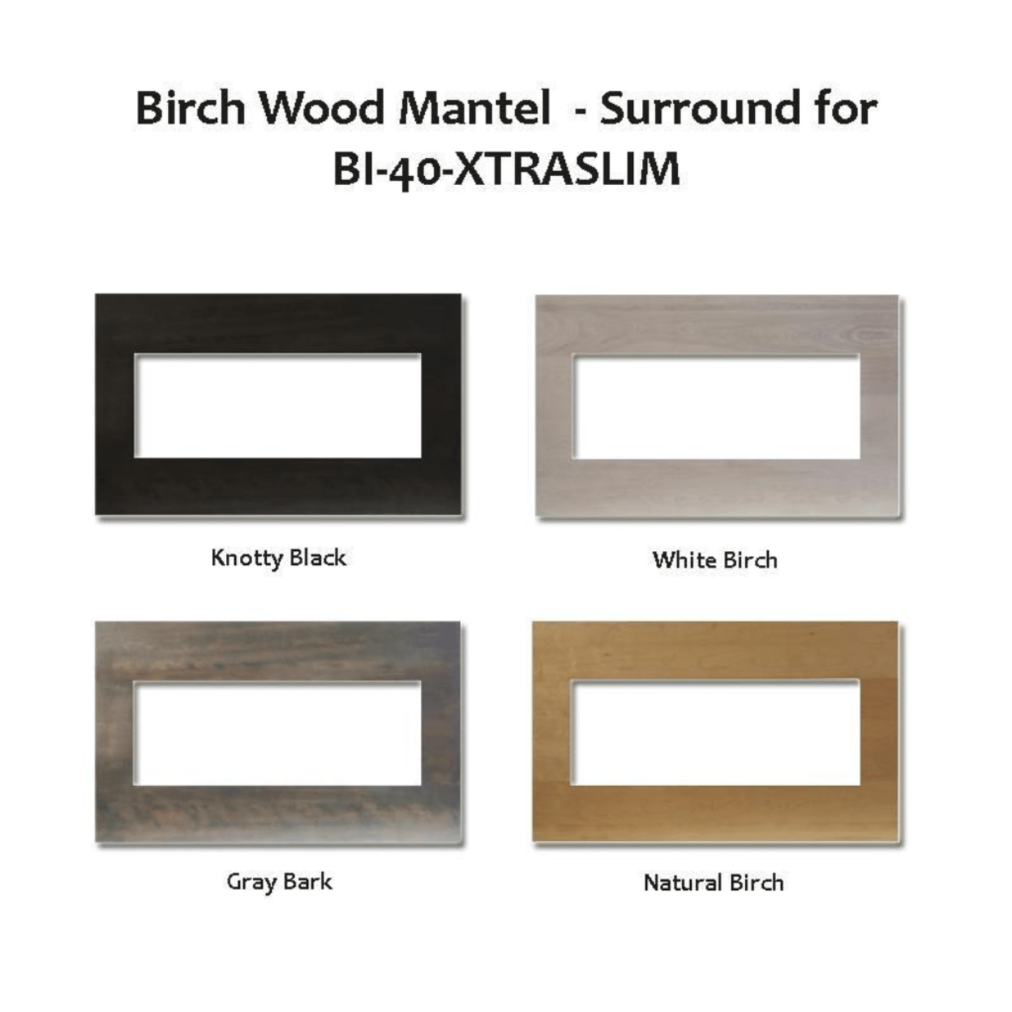 Amantii White Birch Wooden Mantel Surround for Panorama 40" Extra Slim Fireplace