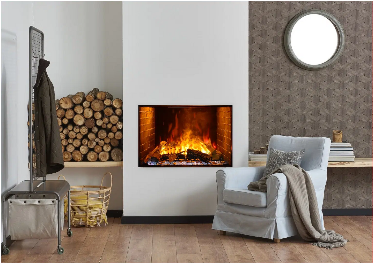 Amantii Signature Series 38" Traditional Built-in Electric Fireplace Featuring Optimyst Technology Patented by Dimplex
