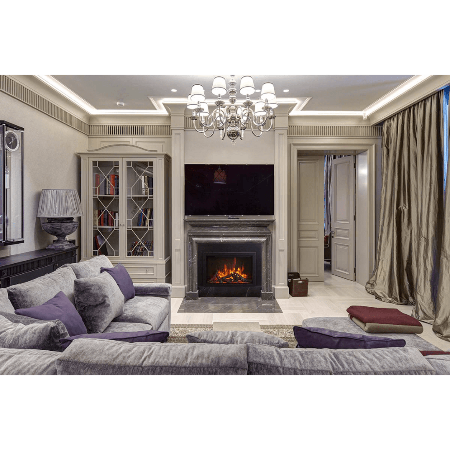 Amantii Traditional Bespoke 44" Indoor/Outdoor Smart Electric Fireplace Insert