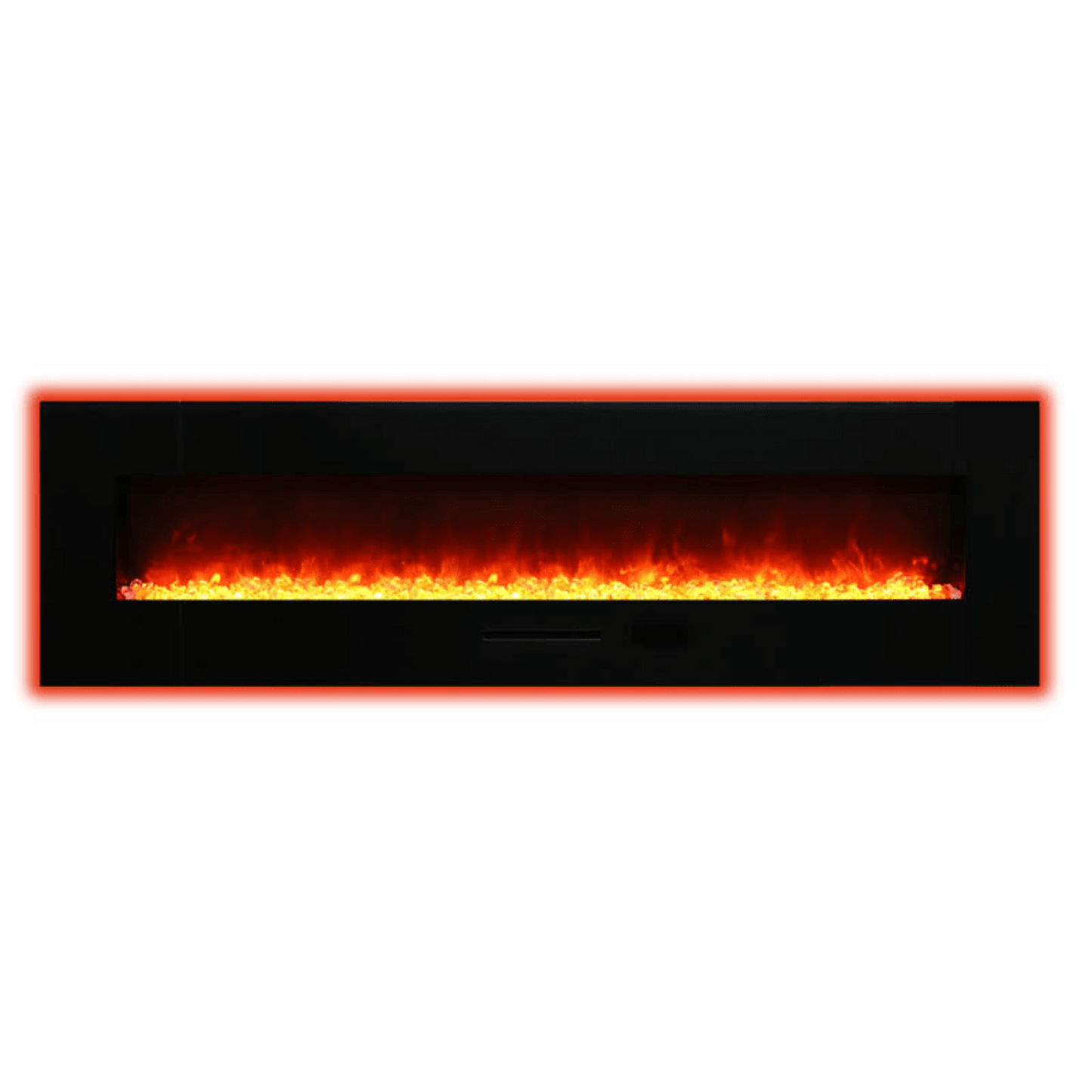 Amantii Wall Mount/Flush Mount 88" Electric Fireplace With Glass Surround and Log Set