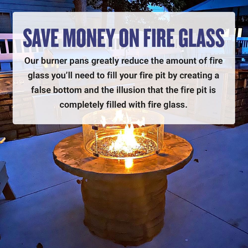 American Fireglass 25" Round Oil Rubbed Bronze Drop-In Fire Pit Pan with 12” Ring Burner