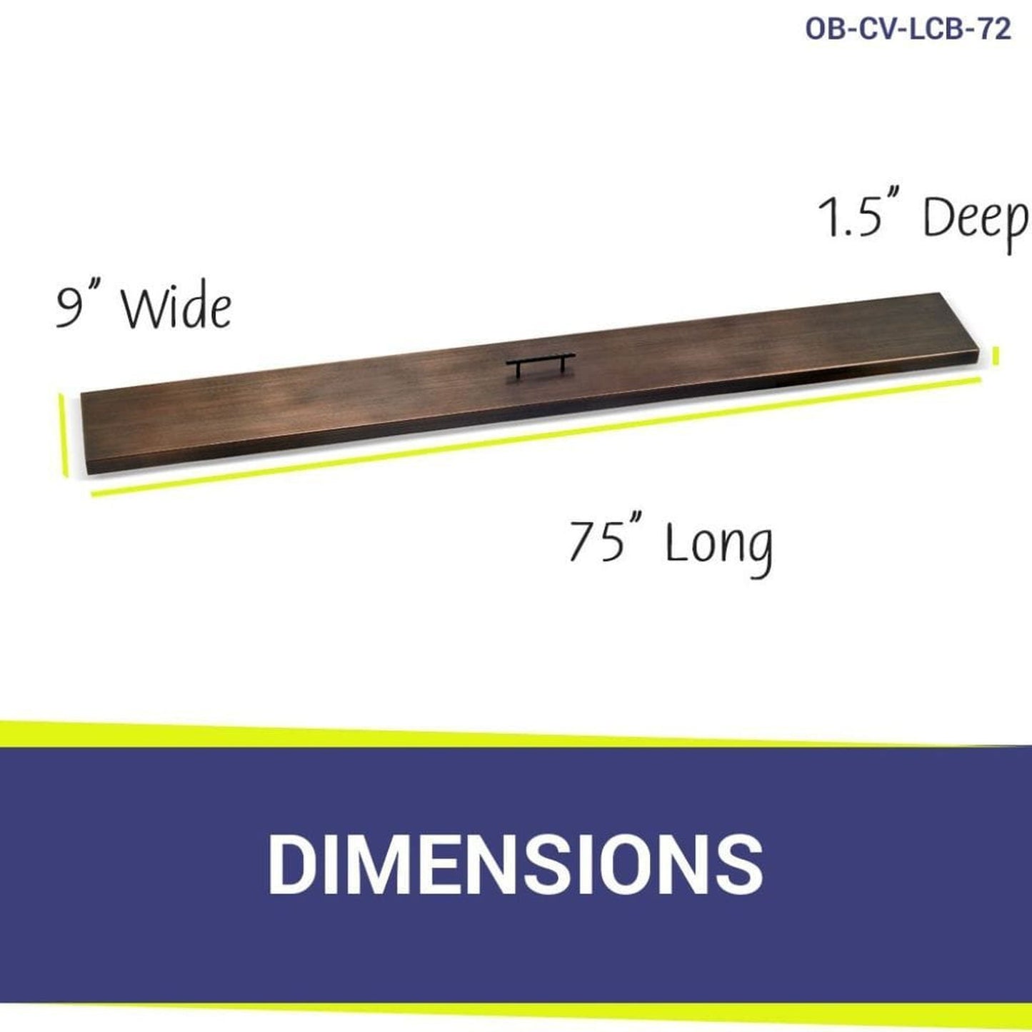 American Fireglass Oil Rubbed Bronze Stainless Steel Cover for Linear Drop-In Fire Pit Pan