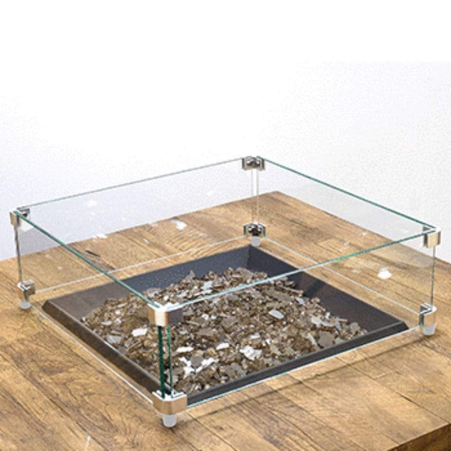 American Fyre Designs 28" Large Square Glass Wind Guard