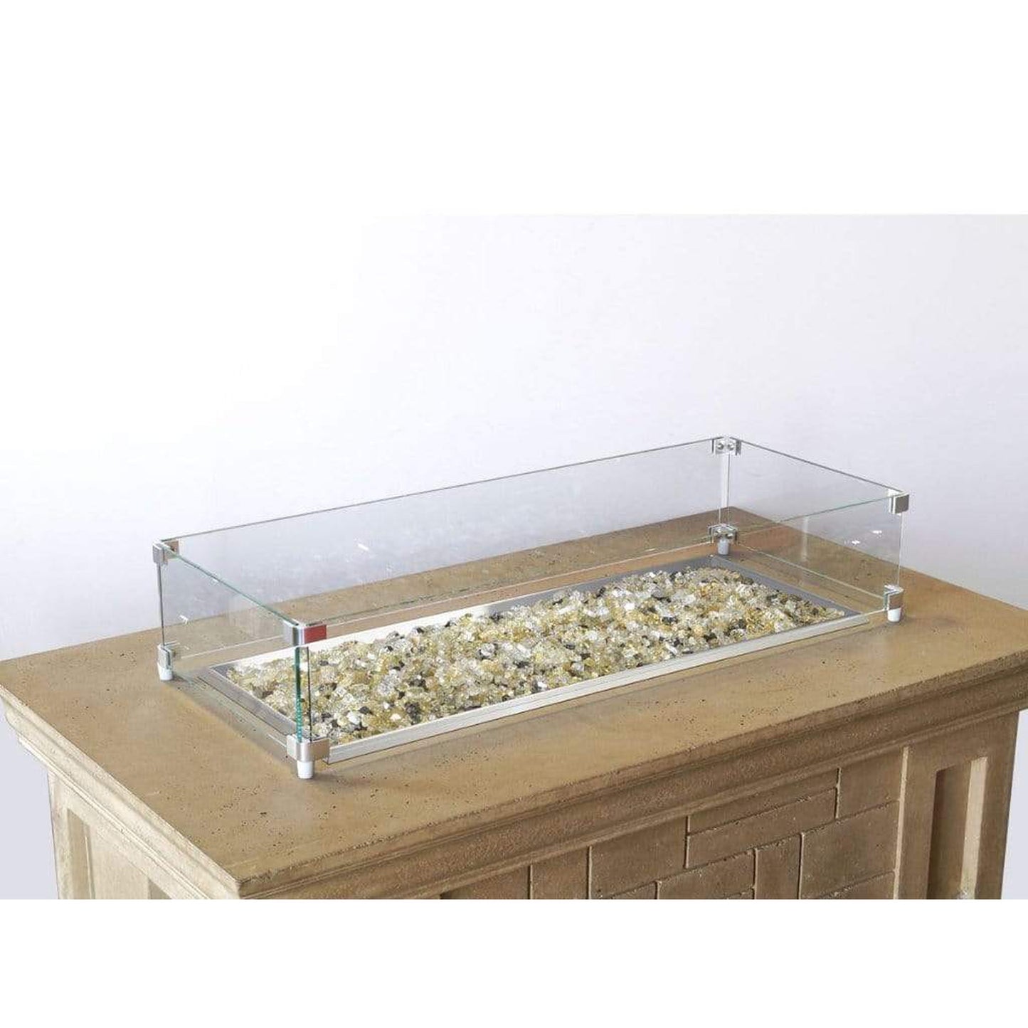 American Fyre Designs 43"/51" Rectangular Glass Wind Guard