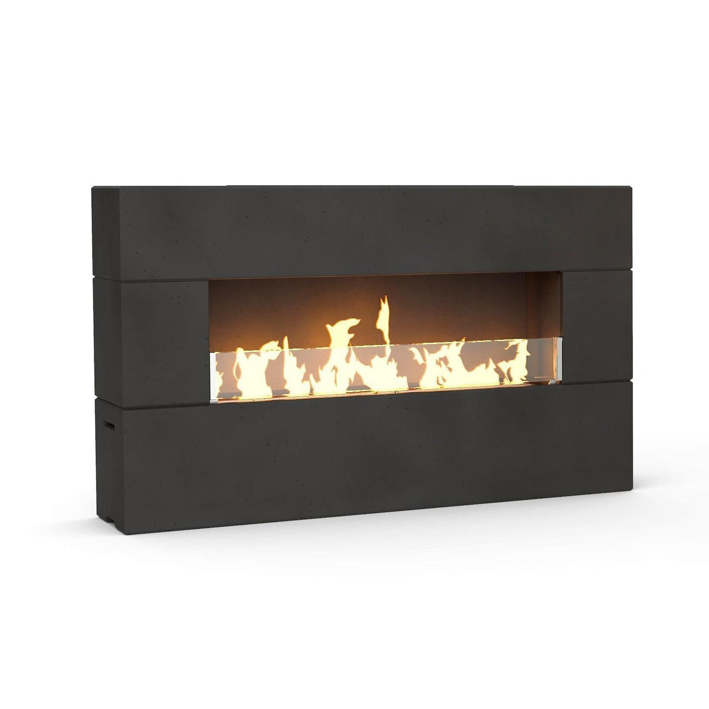 American Fyre Designs Milan Low 44" Black Lava Propane Gas Fireplace with FyreStarter Bluetooth Control