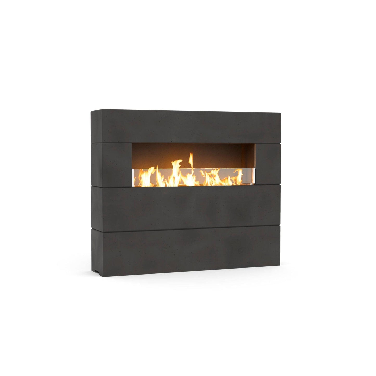 American Fyre Designs Milan Tall 60" Black Lava Propane Gas Fireplace with Manual Flame Sensing Control
