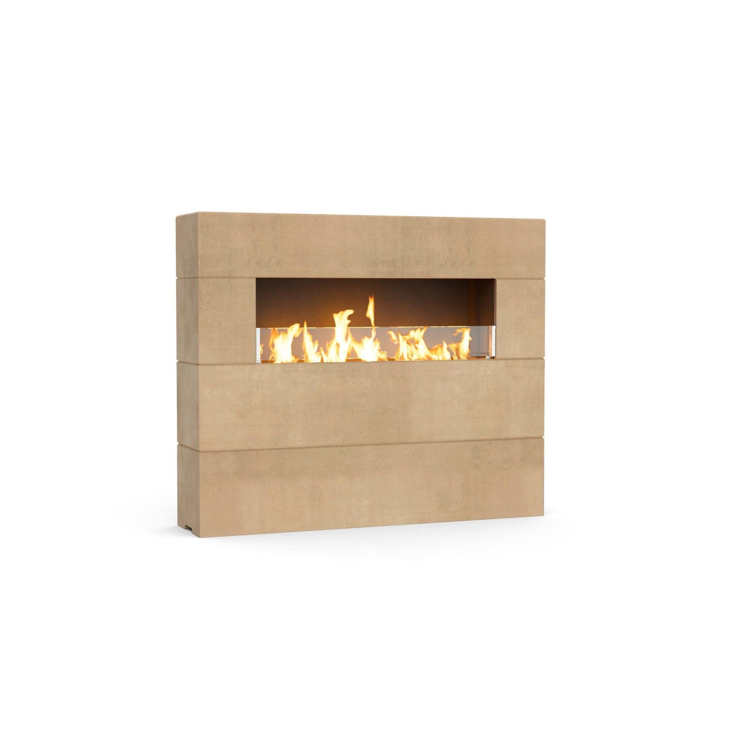 American Fyre Designs Milan Tall 60" Cafe Blanco Natural Gas Fireplace with FyreStarter Bluetooth Control
