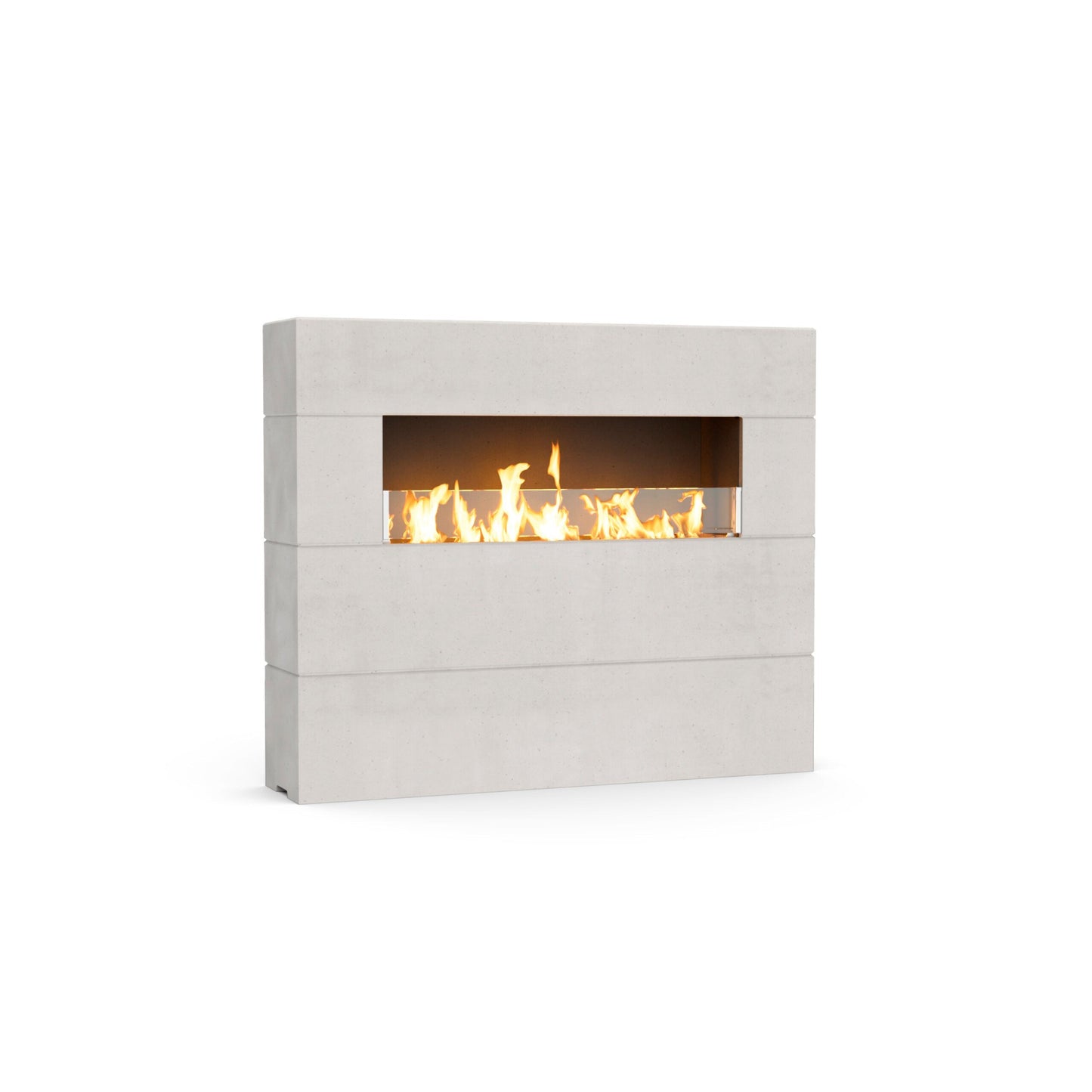 American Fyre Designs Milan Tall 60" White Aspen Natural Gas Fireplace with Manual Flame Sensing Control