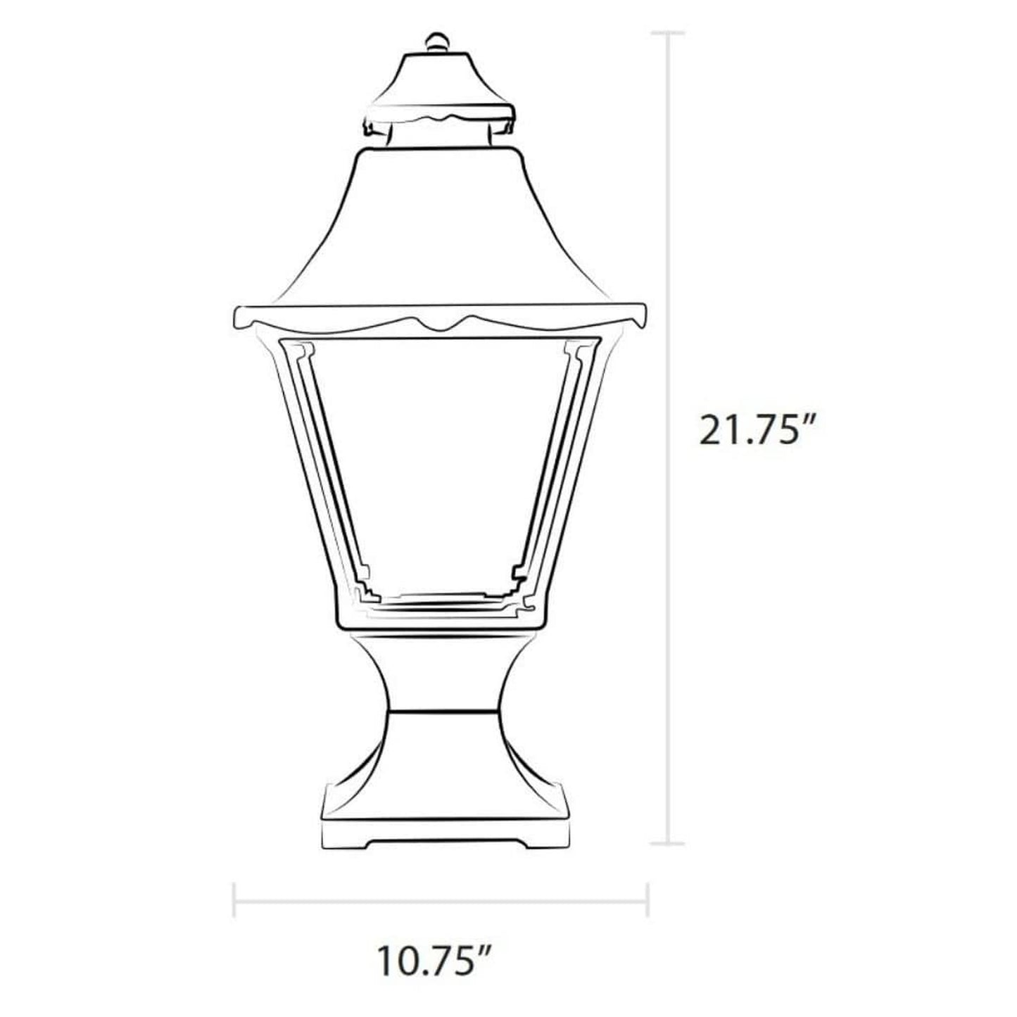 American Gas Lamp Works 10" 1900R Essex Aluminum Pier Mount Residential Electric Light Head