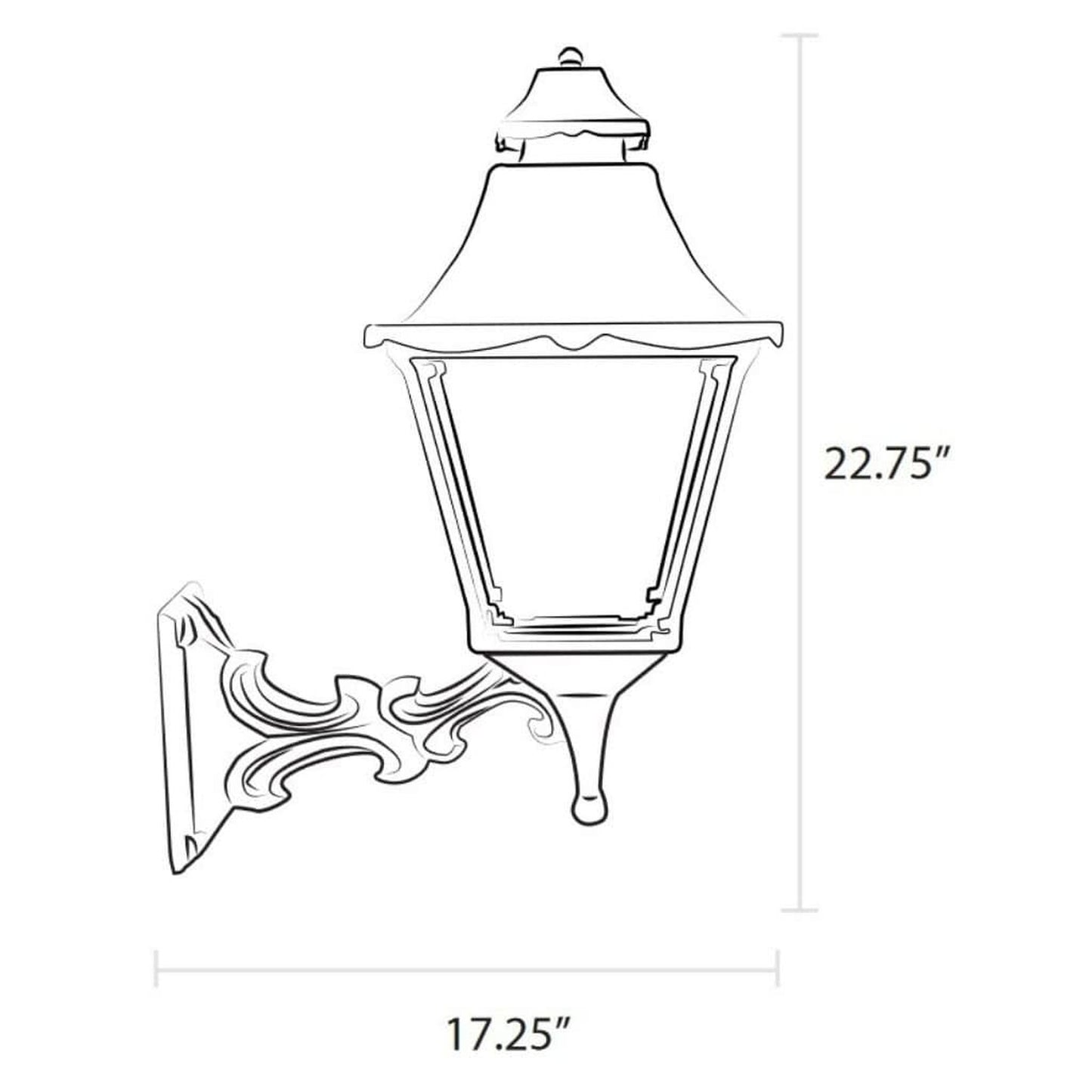 American Gas Lamp Works 10" 1900W Essex Aluminum Wall Mount Residential Electric Light Head