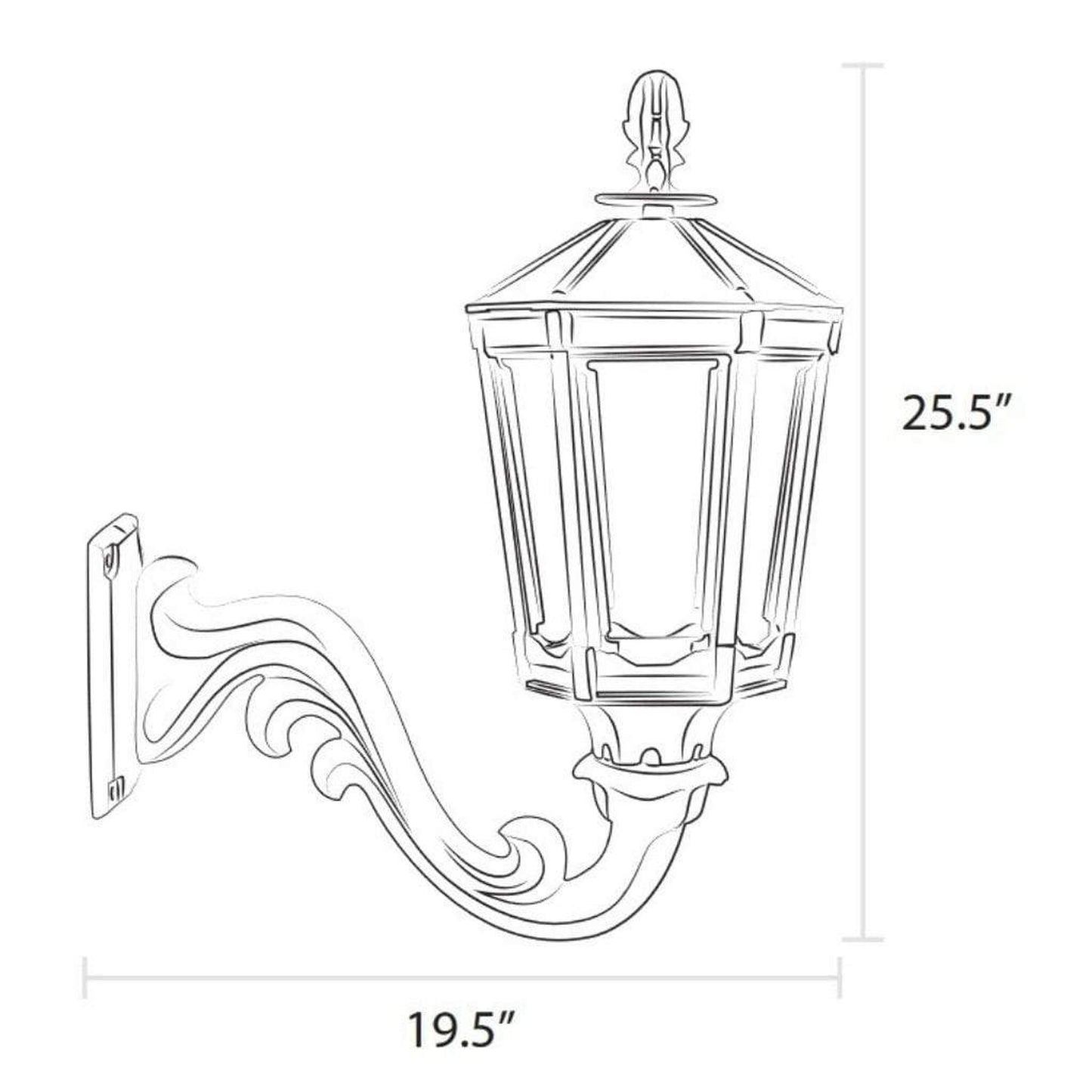 American Gas Lamp Works 11" 1000W Vienna Aluminum Wall Mount Residential Electric Light Head