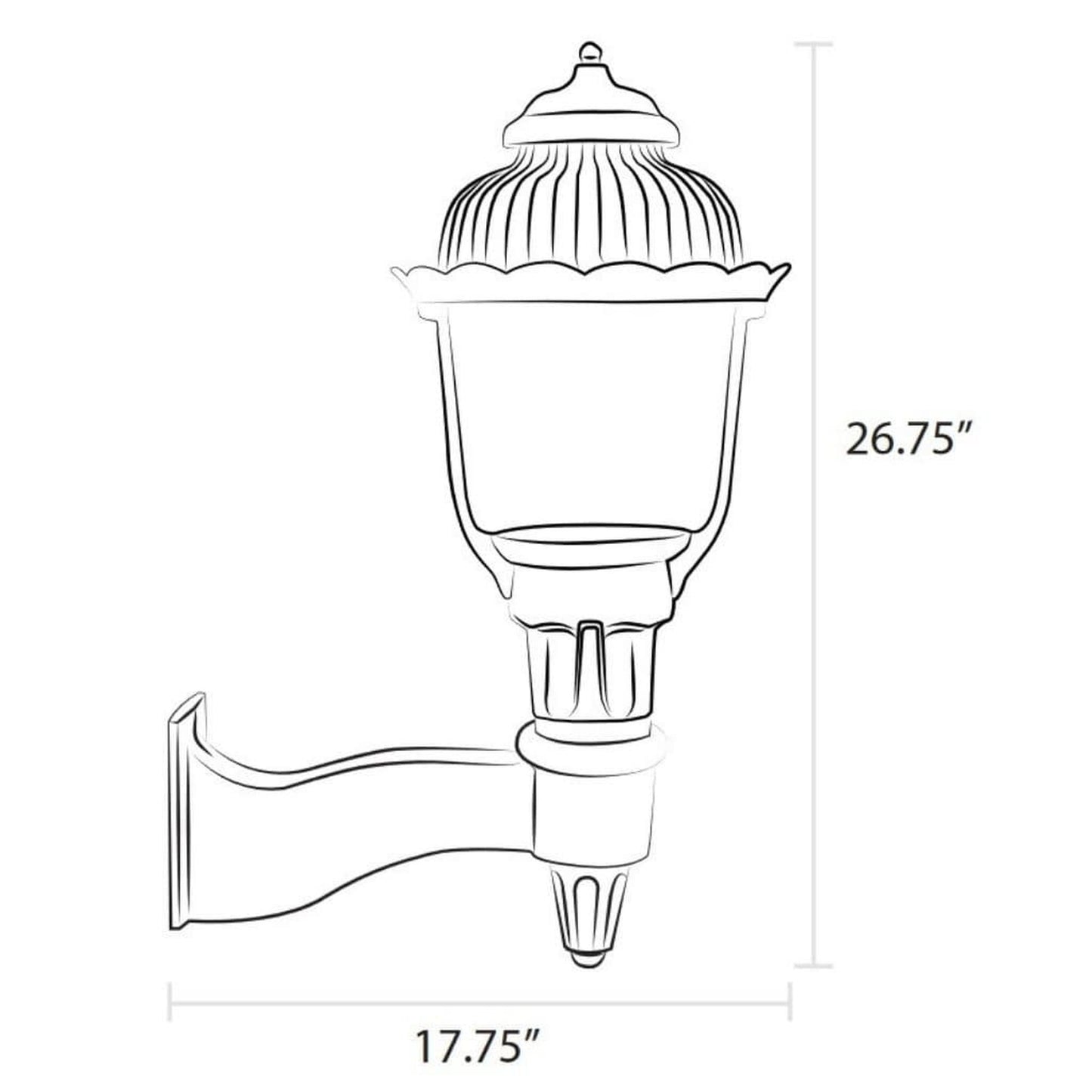 American Gas Lamp Works 11" 1700W Heritage Aluminum Wall Mount Residential Electric Light Head