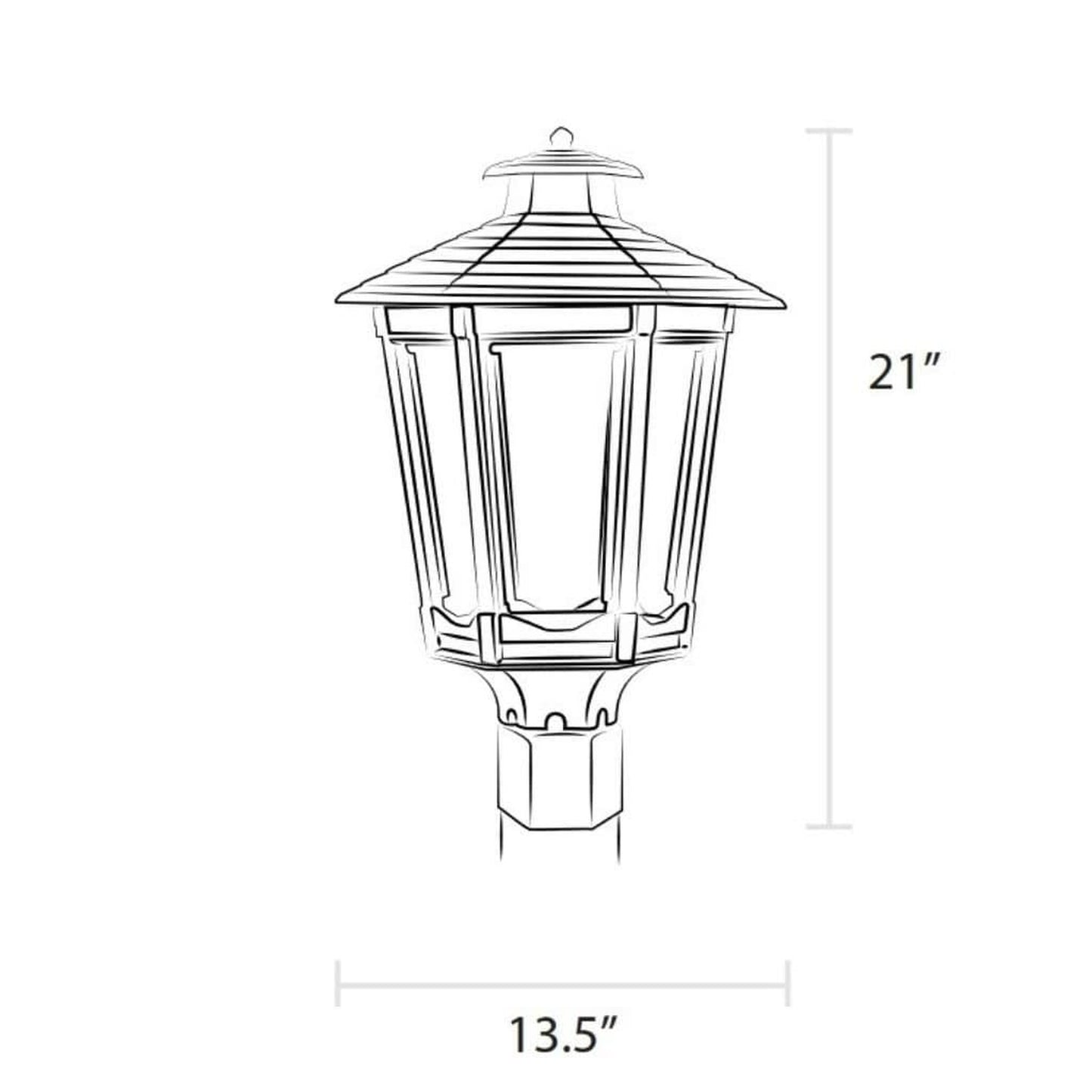 American Gas Lamp Works 13" 1600H Cosmopolitan Aluminum Post Mount Residential Electric Light Head