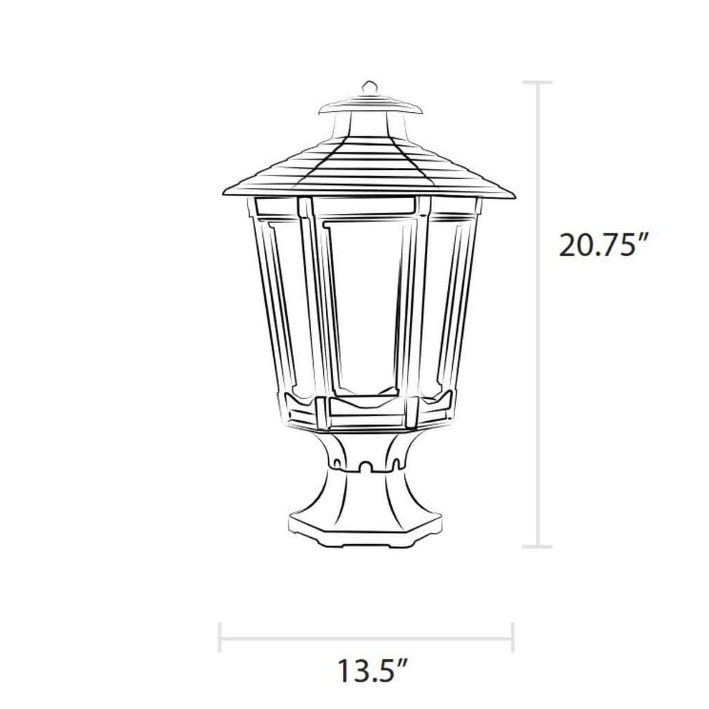 American Gas Lamp Works 13" 1600R Cosmopolitan Aluminum Pier Mount Residential Electric Light Head