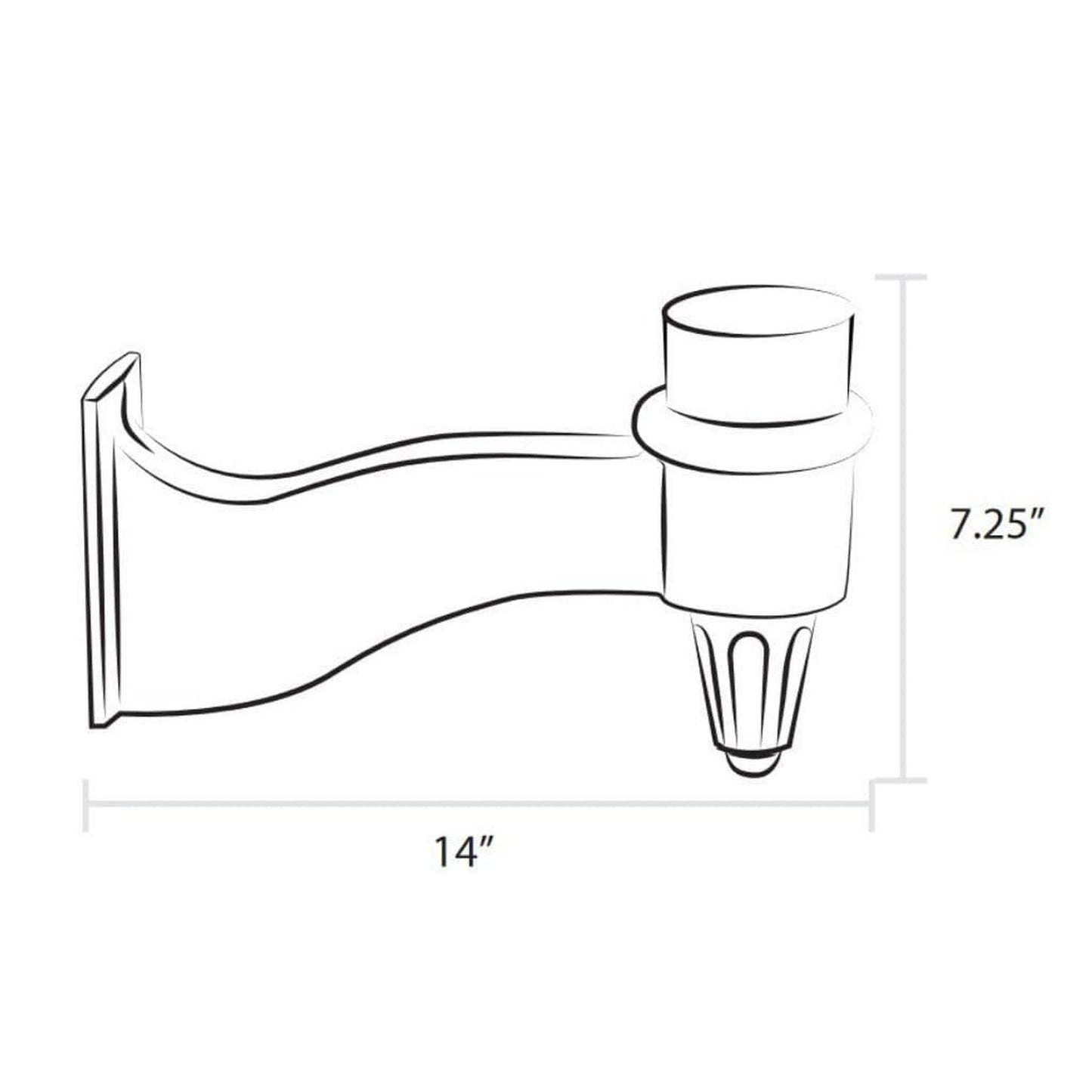 American Gas Lamp Works 14" WM1 Universal Wall Bracket