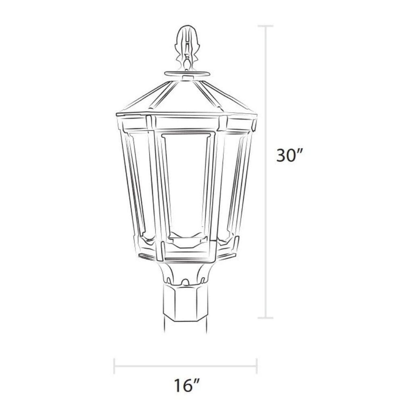 American Gas Lamp Works 16" 3100H Grand Vienna Aluminum Post Mount Mid-Size Electric Light Head