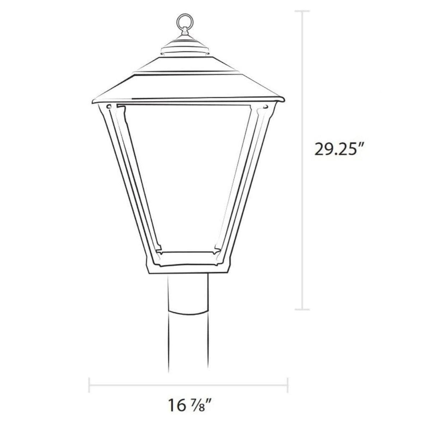 American Gas Lamp Works 16" 3800H Baldwin Aluminum Post Mount Mid-Size Electric Light Head
