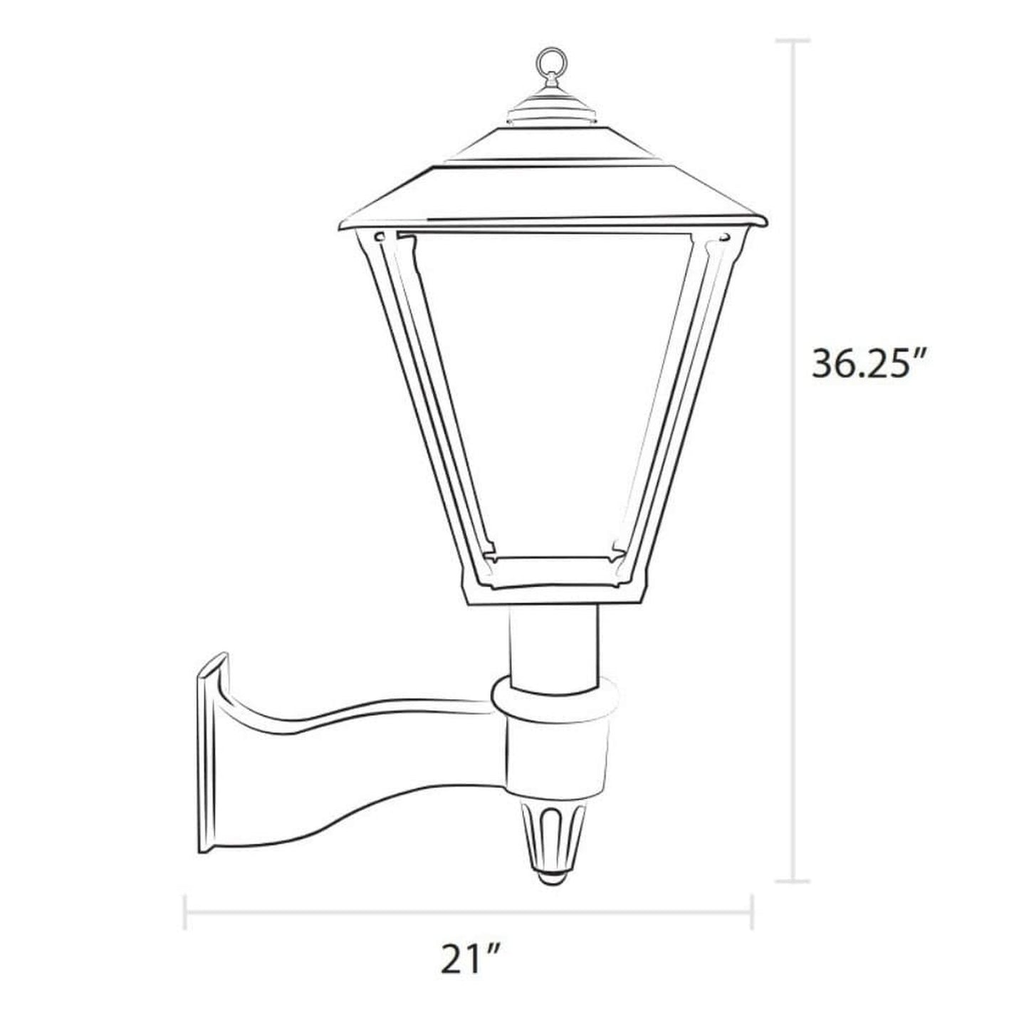 American Gas Lamp Works 16" 3800W Baldwin Aluminum Wall Mount Mid-Size Electric Light Head