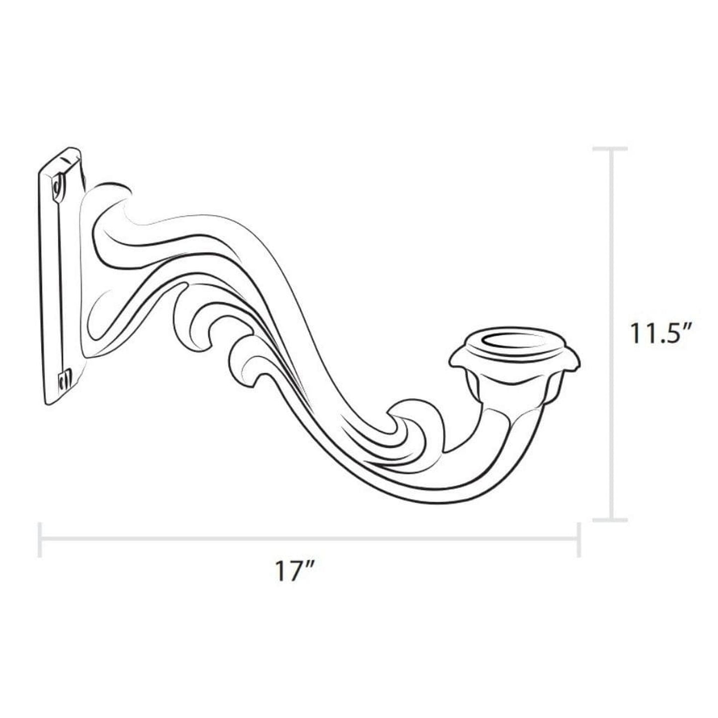 American Gas Lamp Works 17" WM6 Six-Sided Wall Bracket