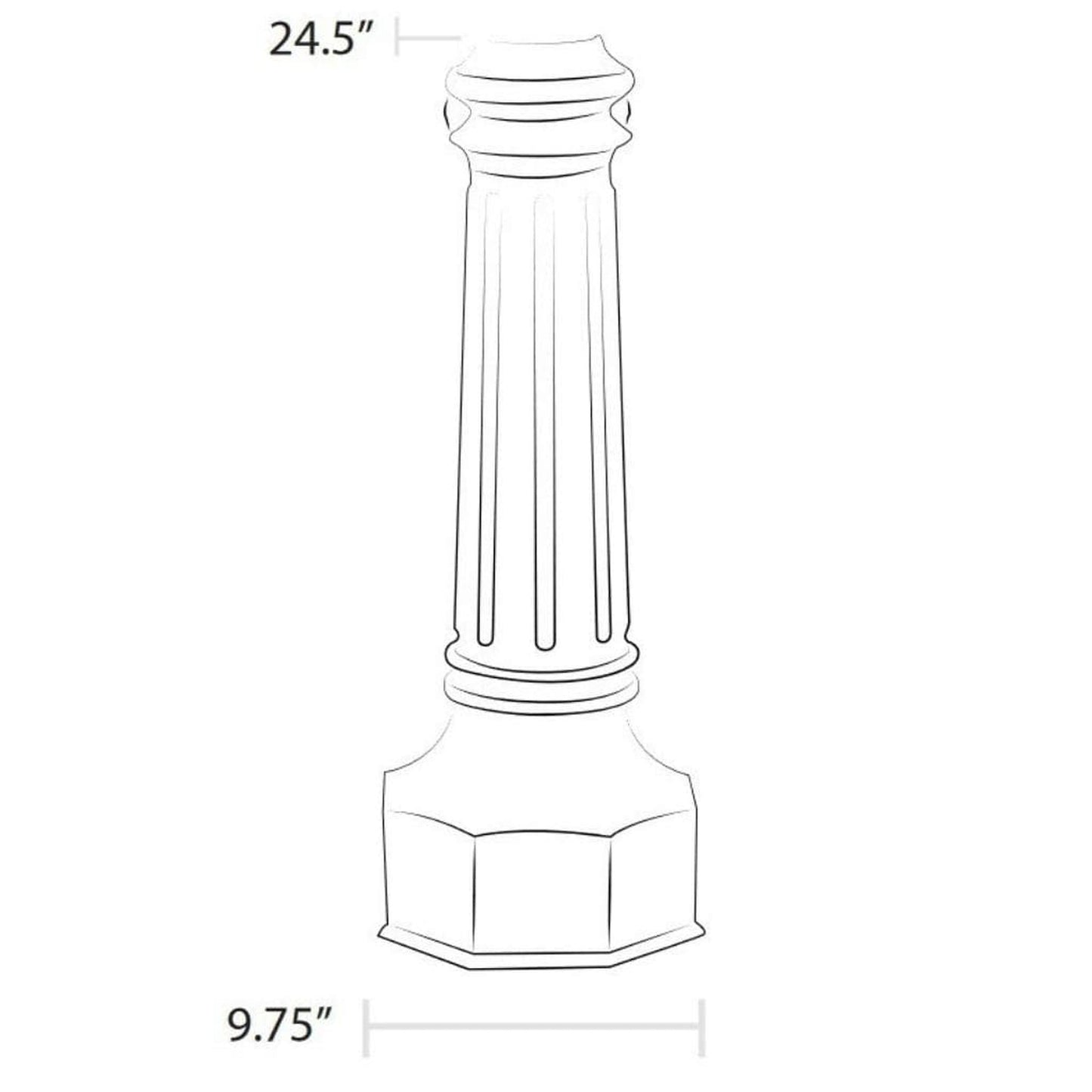 American Gas Lamp Works 24" PBA Decorative Aluminum Residential Post Base