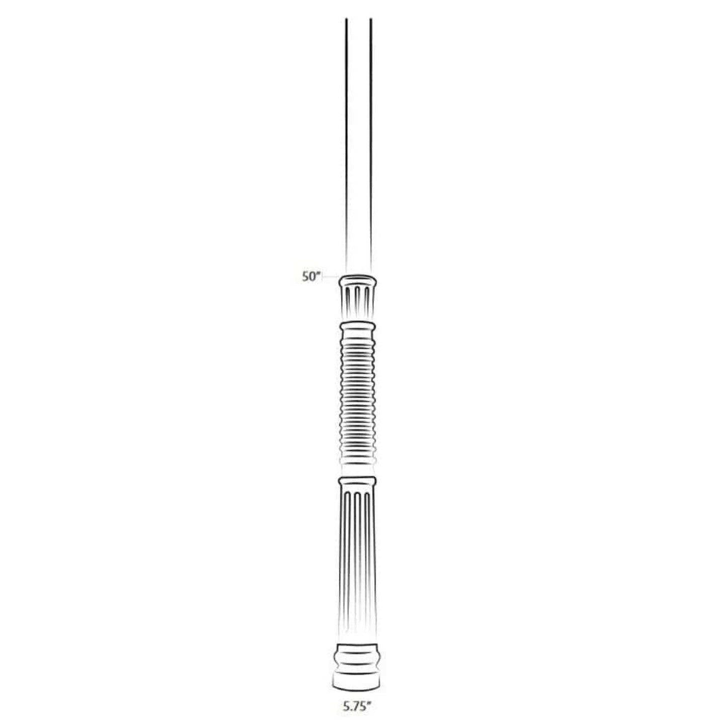 American Gas Lamp Works 50" EP003 Jefferson Aluminum Burial Post Base with 3" OD Smooth Aluminum Post