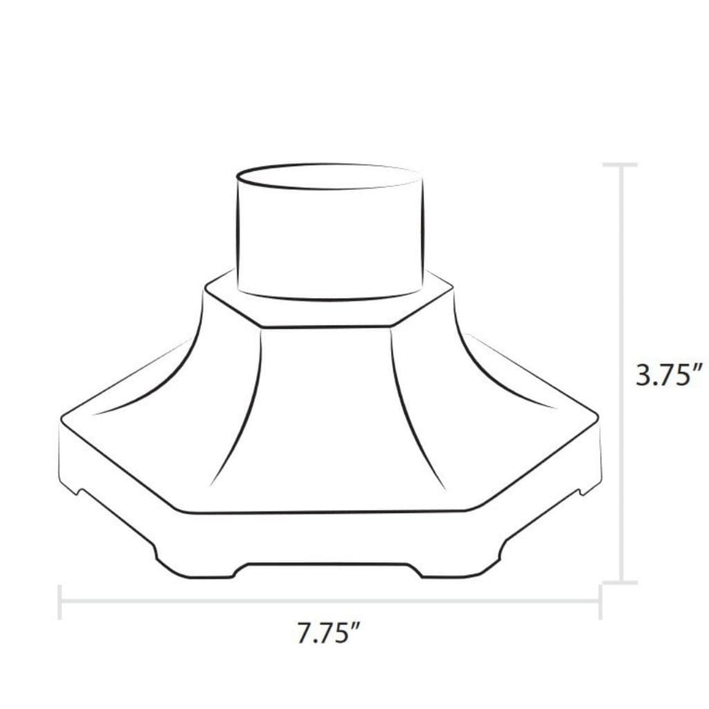 American Gas Lamp Works 7" RM3 Heritage Small Six-Sided Pier Mount with Stud