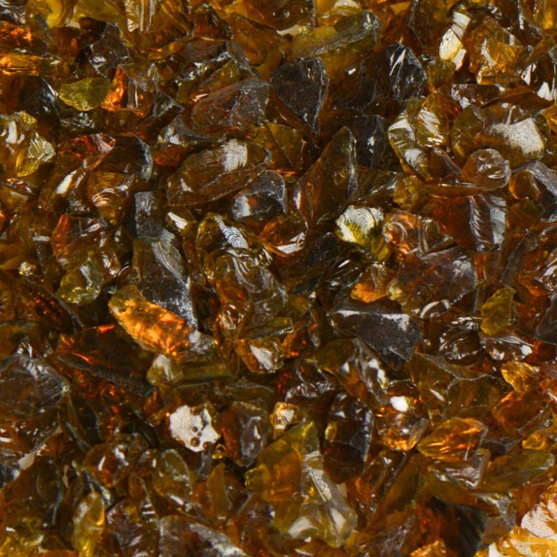 American Specialty Glass Amber Brown Size 1 Terrazzo Glass - 10 Lbs