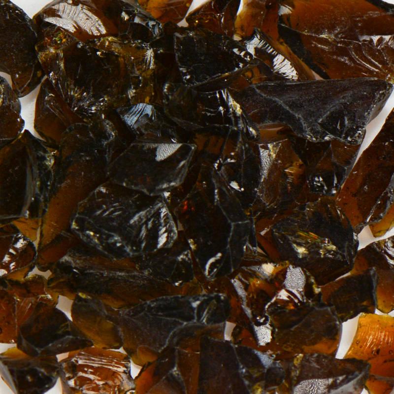 American Specialty Glass Amber Brown Size 2 Terrazzo Glass - 5 Lbs