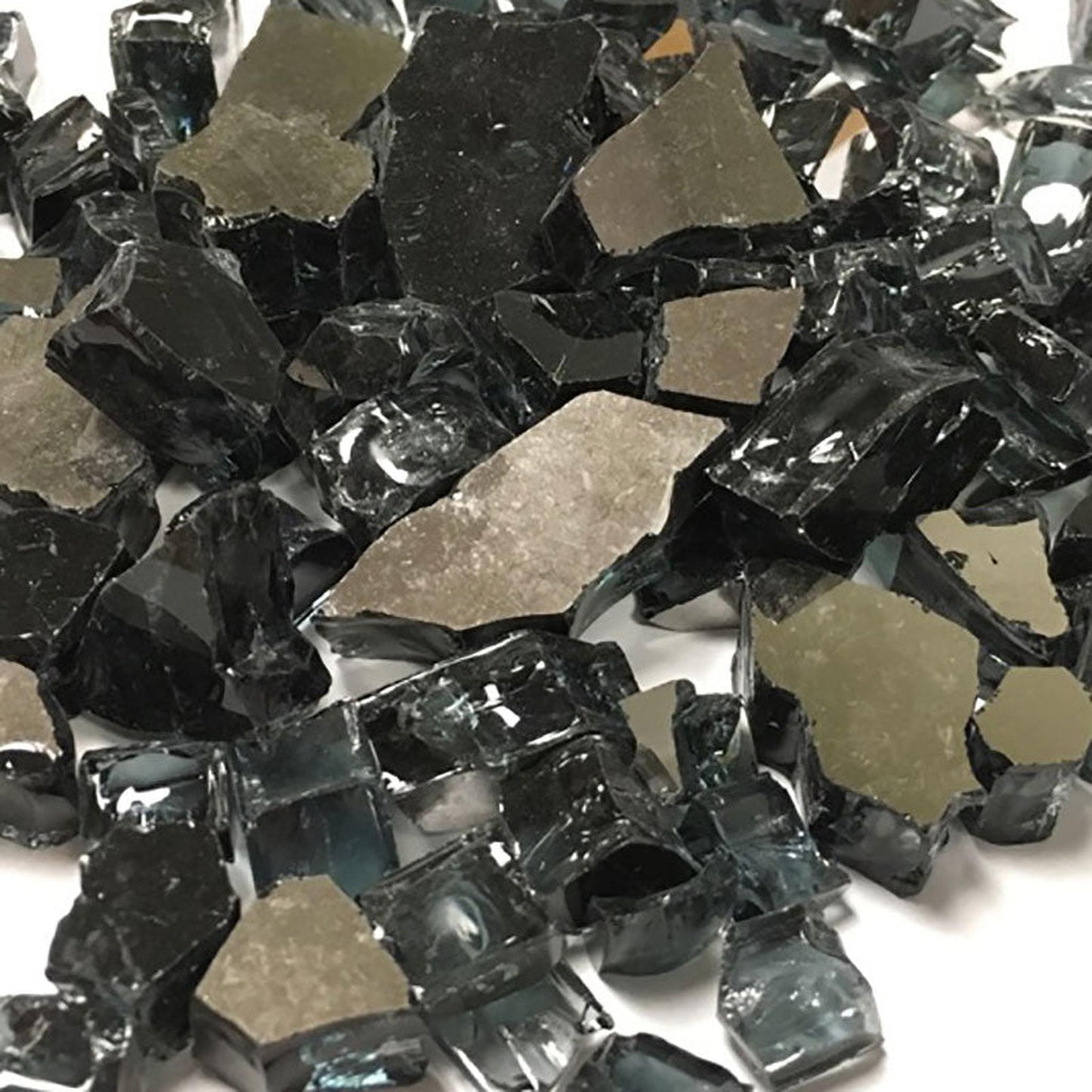 American Specialty Glass Black Tempered Reflective Medium Fire Glass - 25 Lbs. Bag