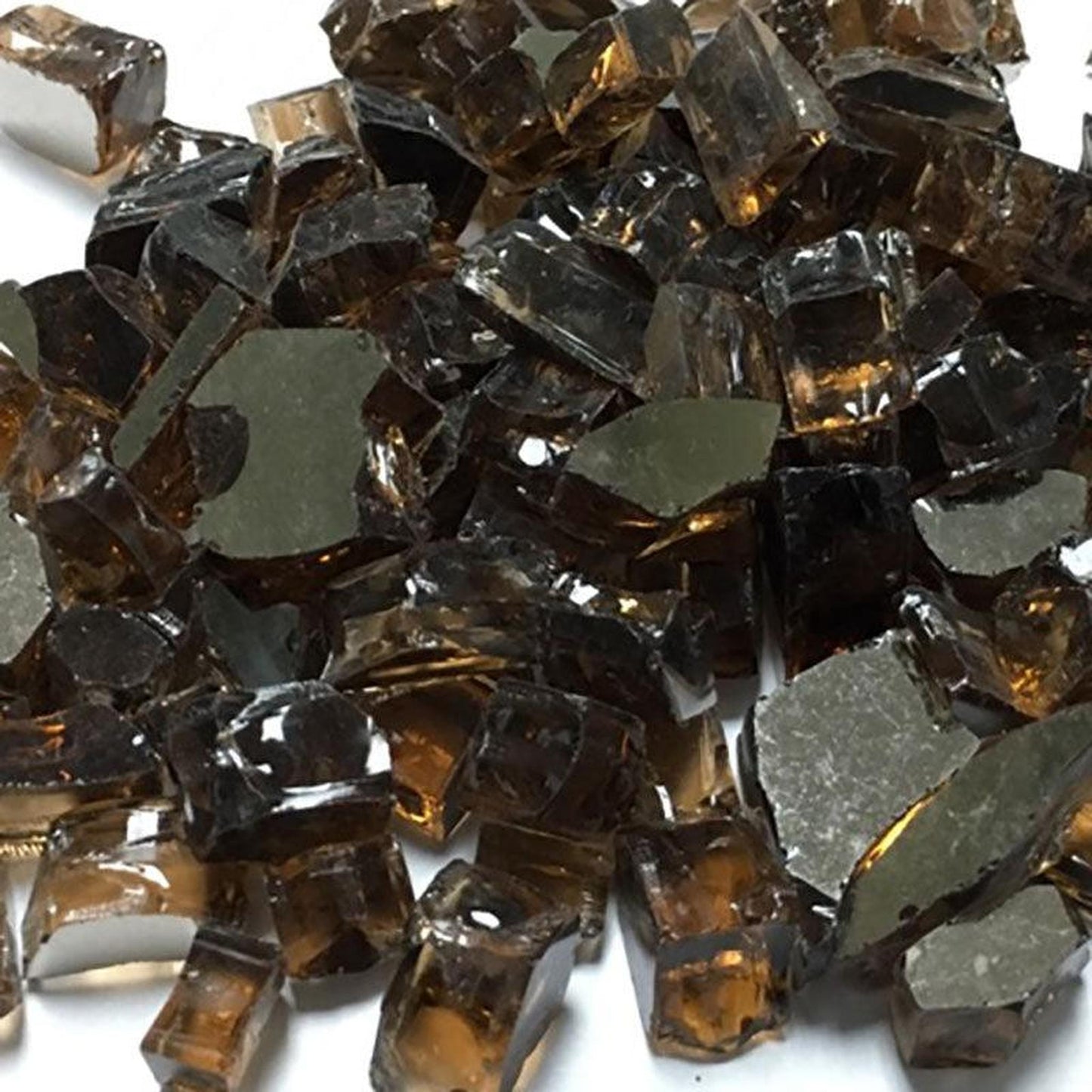 American Specialty Glass Bronze Tempered Reflective Medium Fire Glass - 25 Lbs. Bag