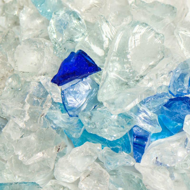 American Specialty Glass Caribbean Mix Small Tumbled Landscape Glass - 10 Lbs