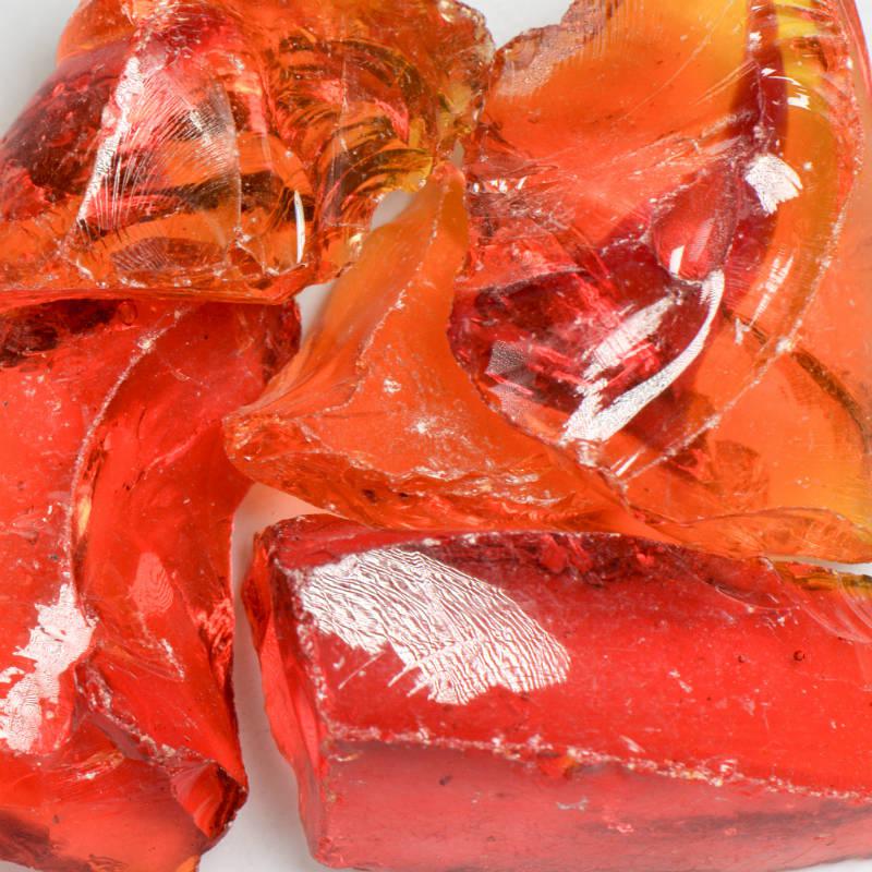 American Specialty Glass Chunky Orange Medium Tumbled Landscape Glass - 25 Lbs