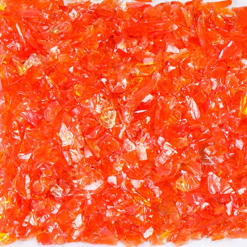 American Specialty Glass Chunky Orange Size 0 Terrazzo Glass - 10 Lbs