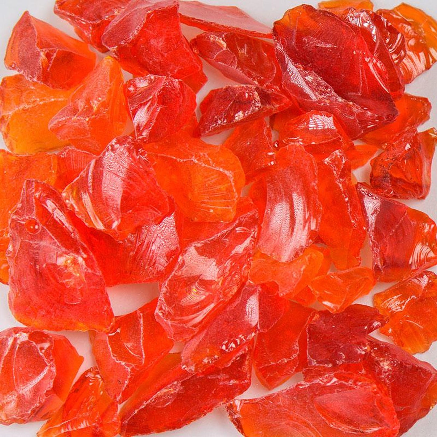 American Specialty Glass Chunky Orange Size 2 Terrazzo Glass - 10 Lbs
