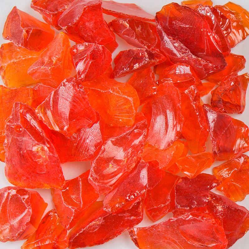 American Specialty Glass Chunky Orange Size 2 Terrazzo Glass - 25 Lbs