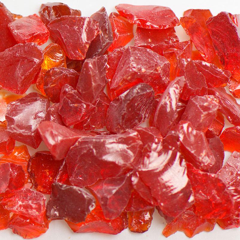 American Specialty Glass Chunky Red Size 2 Terrazzo Glass - 50 Lbs