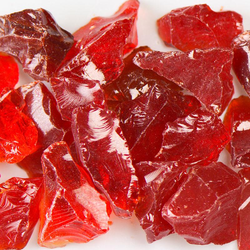 American Specialty Glass Chunky Red Size 3 Terrazzo Glass - 1 Lb