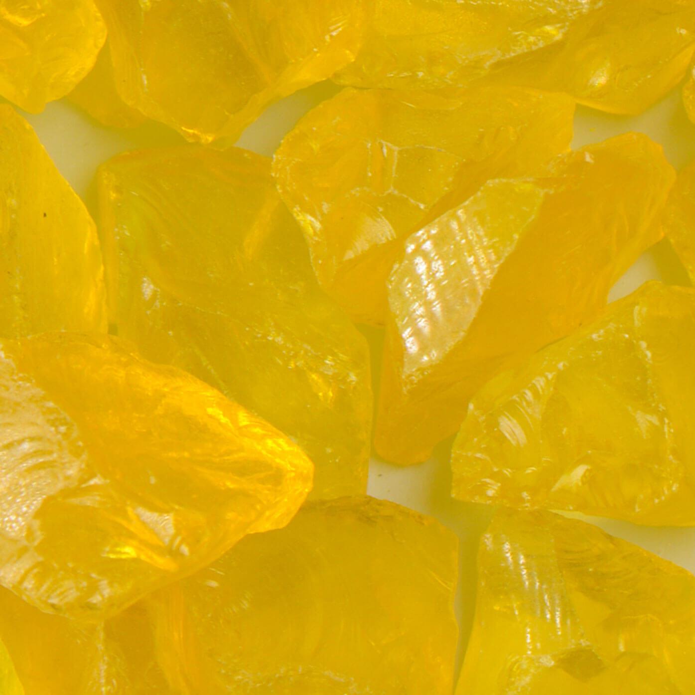 American Specialty Glass Chunky Yellow Medium Tumbled Landscape Glass - 50 Lbs