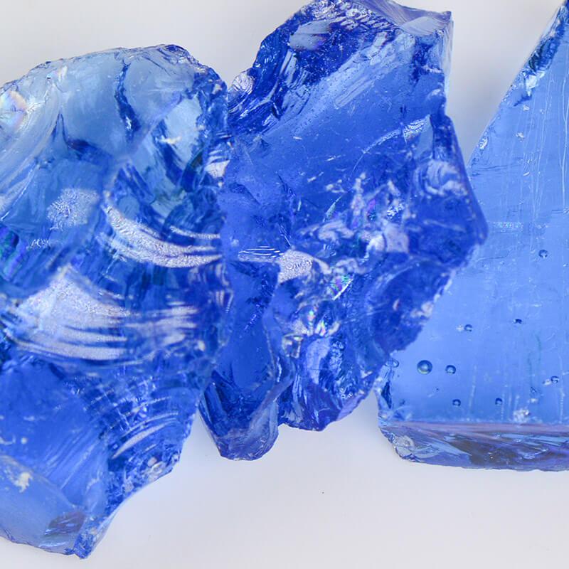 American Specialty Glass Crystal Blue Large Tumbled Landscape Glass - 1 Lb