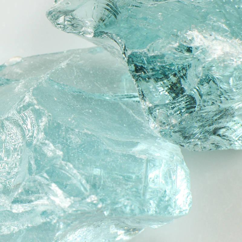 American Specialty Glass Crystal Teal Large Tumbled Landscape Glass - 10 Lbs