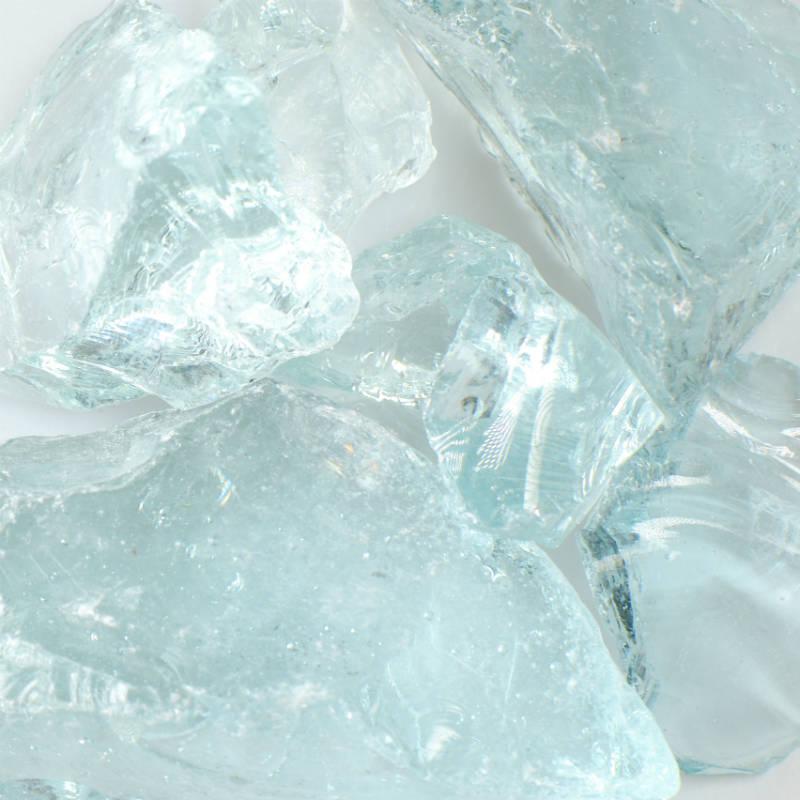 American Specialty Glass Crystal Teal Medium Tumbled Landscape Glass - 25 Lbs