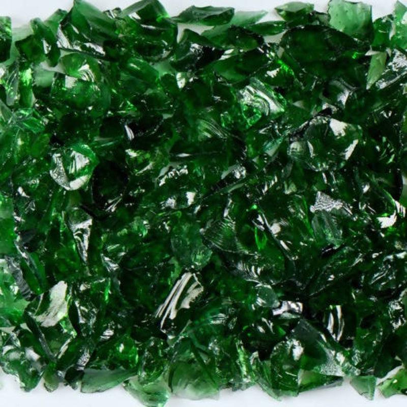 American Specialty Glass Dark Green Size 1 Tumbled Terrazzo Glass - 5 Lbs