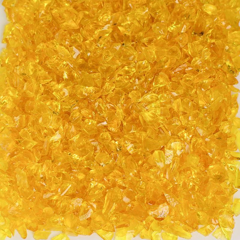 American Specialty Glass Flat Yellow Size 0 Terrazzo Glass - 1 Lb